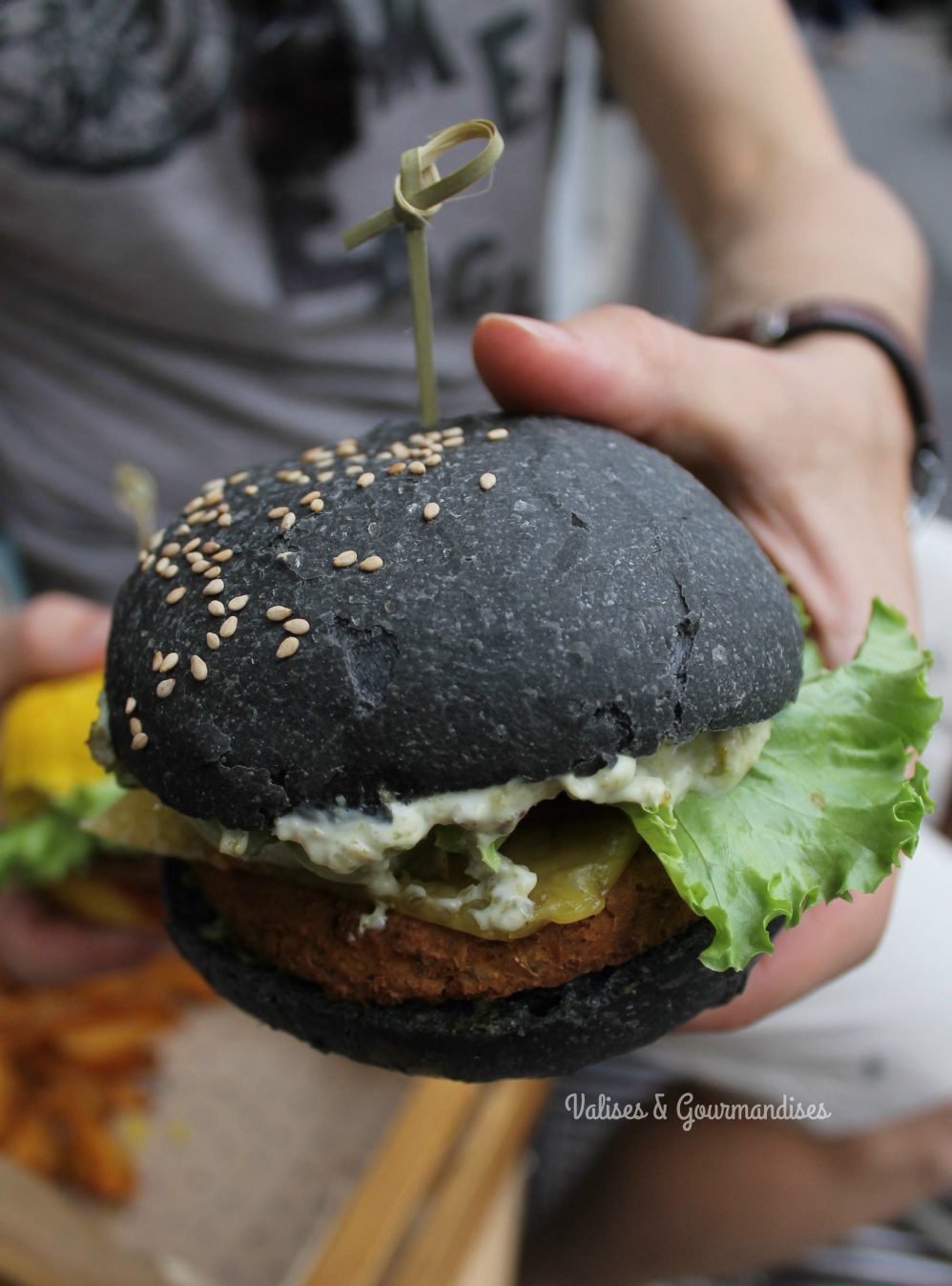 Delicious vegan burgers in Milan, Italy