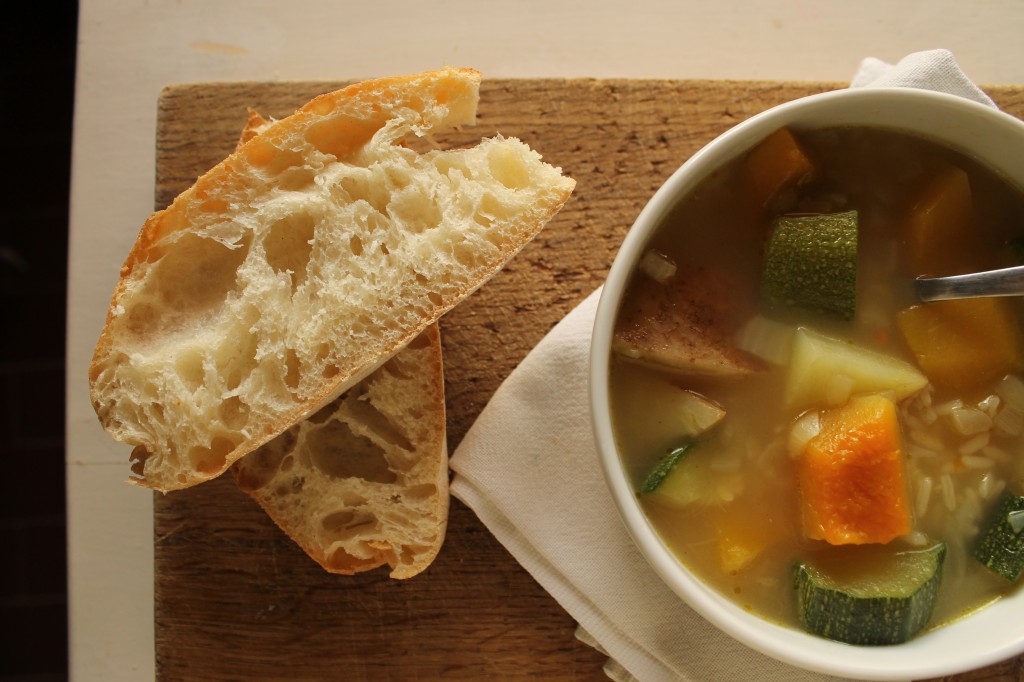 Fall vegetable & rice soup