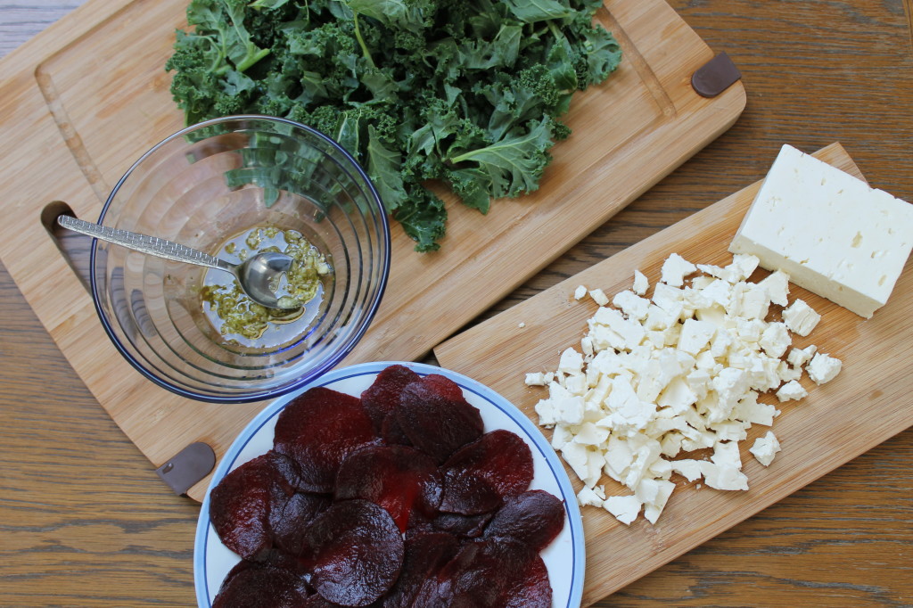 pizza betterave, kale et feta