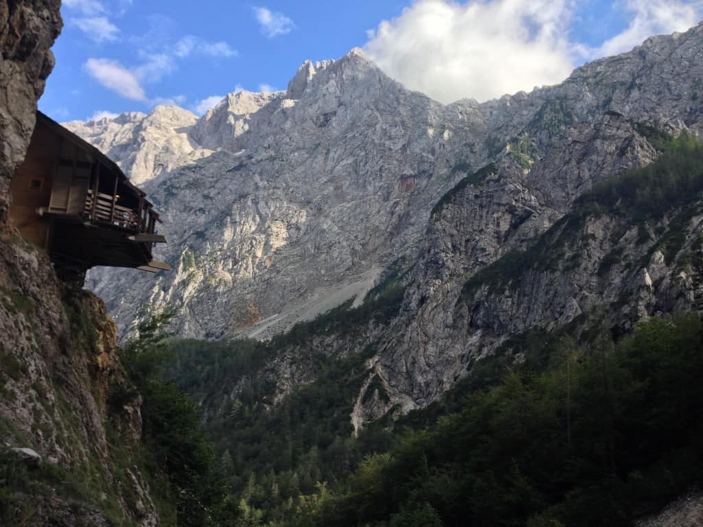 Suspended restaurant in Logarska Golina Slovenia