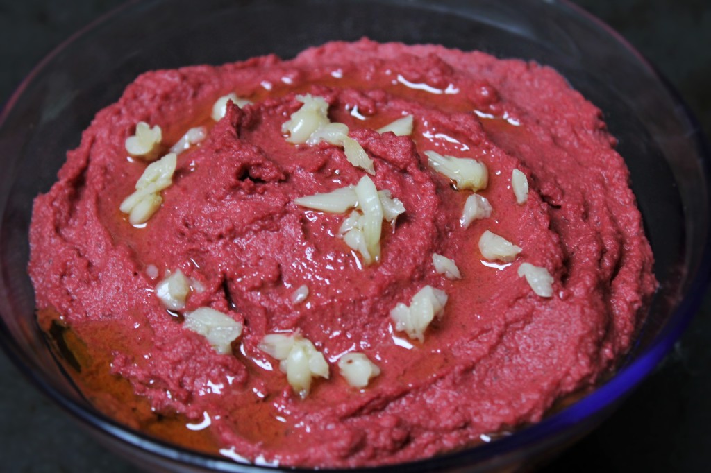 Beet, White Bean & Roasted Garlic Hummus