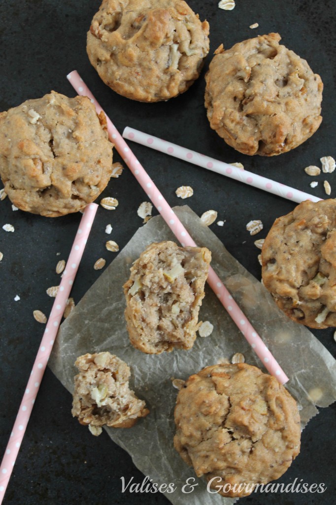 Muffins faciles pomme & avoine - Santé & Véganes - www.valisesetgourmandises.com