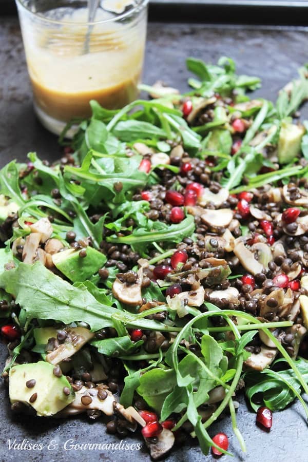 Salade de lentille tièdes à la grenade