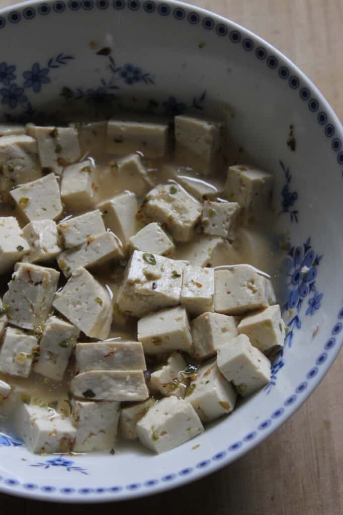 Une féta de tofu toute simple à réaliser, sur Valises & Gourmandises