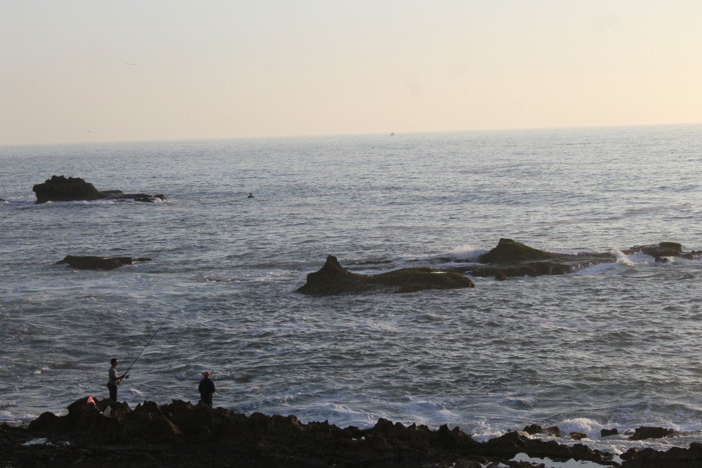 Men fishing in Essaouira, Morocco