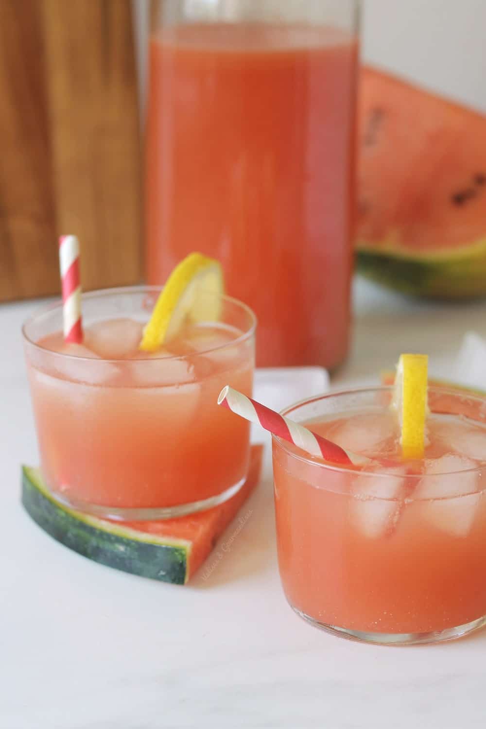 Watermelon lemonade with white tea