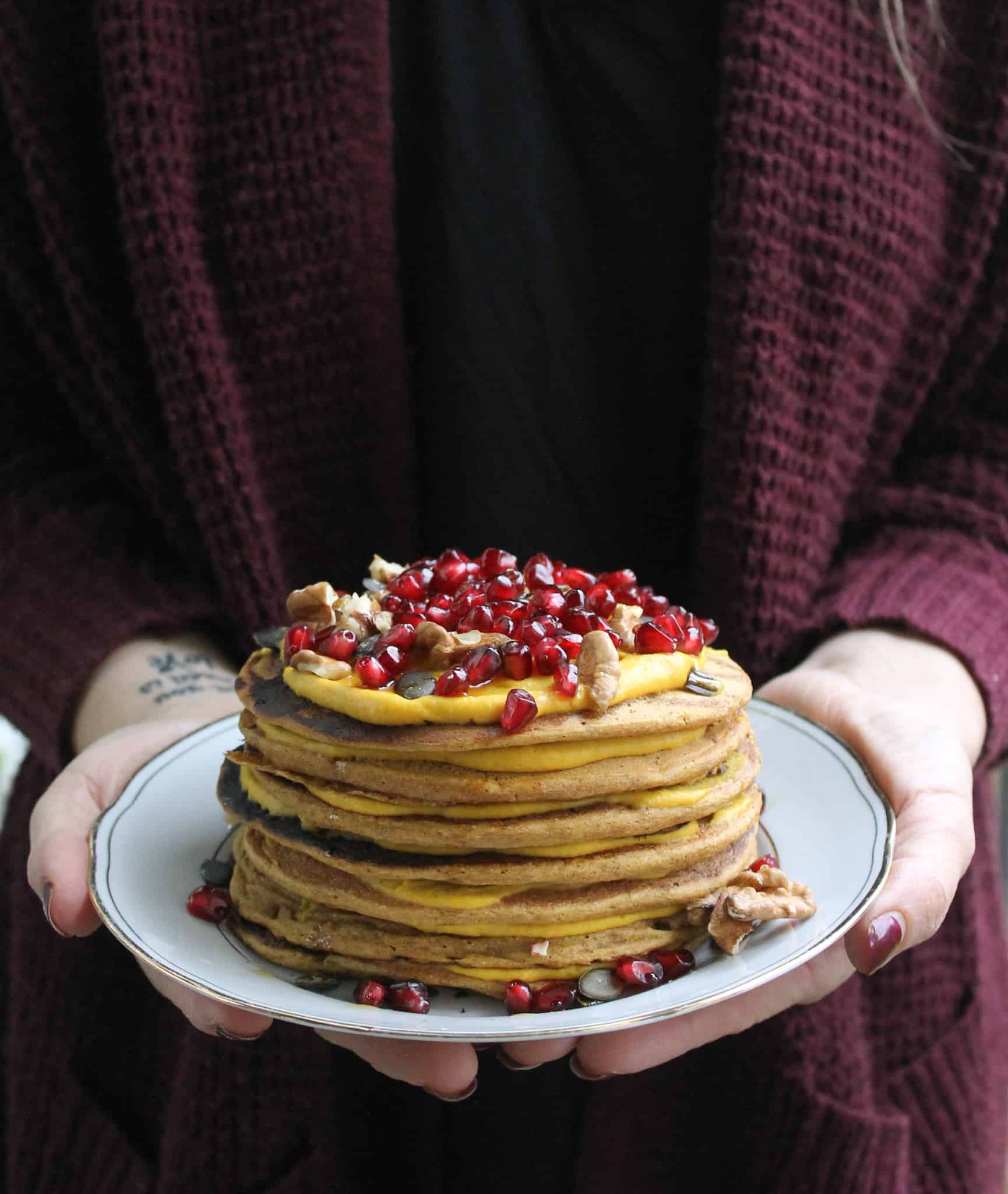 Crêpes végétaliennes à la citrouille et à l'épeautre - Valises & Gourmandises