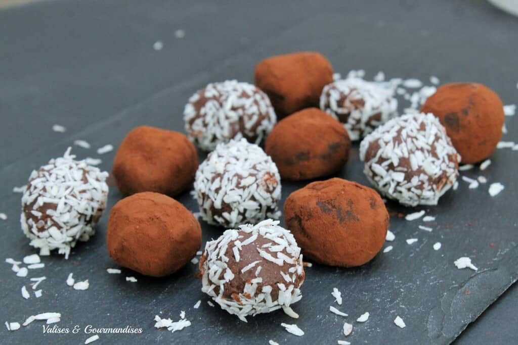 easy chocolate truffles - dairy-free, gluten-free, vegan - Valises & Gourmandises