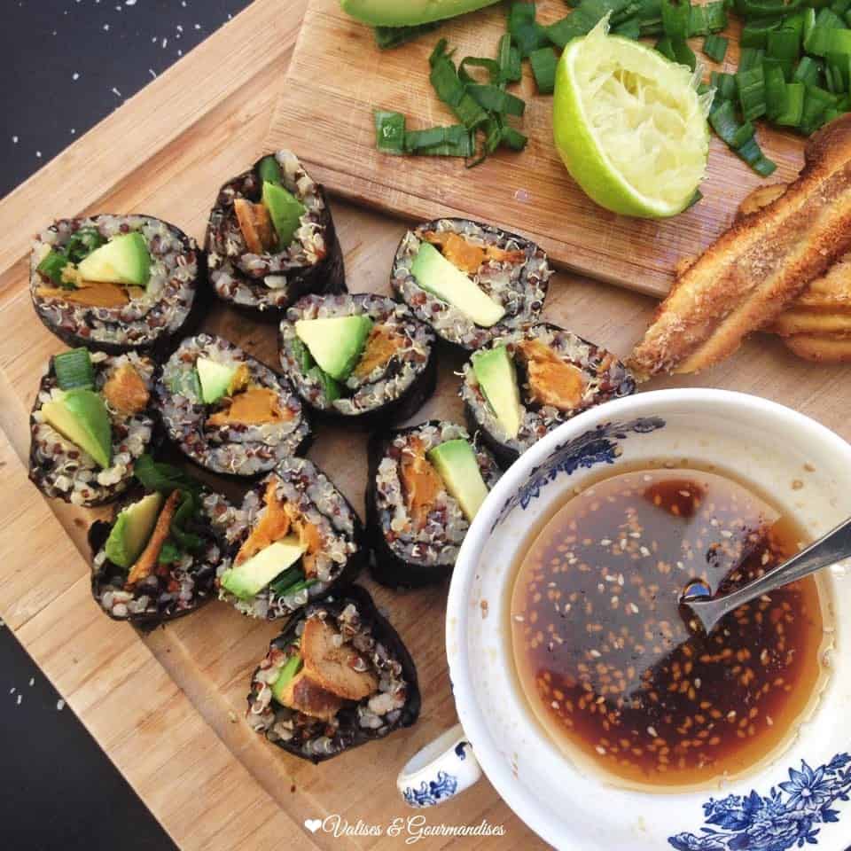 Vegan sweet potato sushi