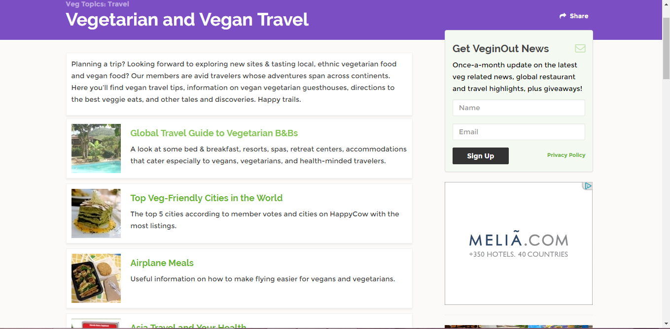 Happy Cow - How to find vegan restaurants while travelling