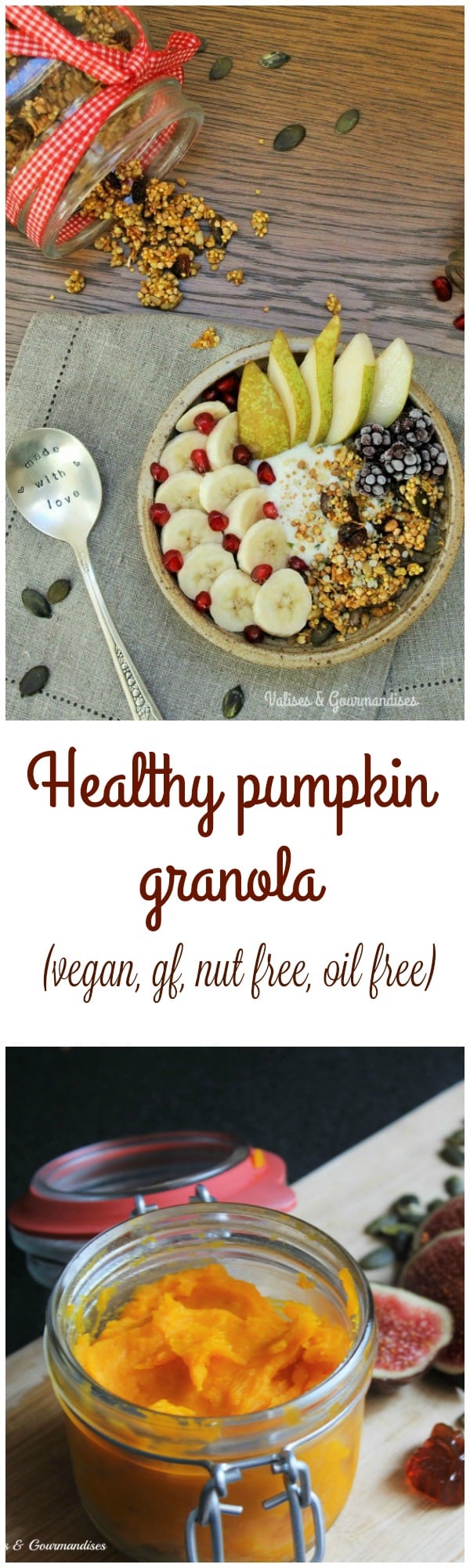 Healthy pumpkin granola, oil free, nut free and gluten free - Valises & Gourmandises