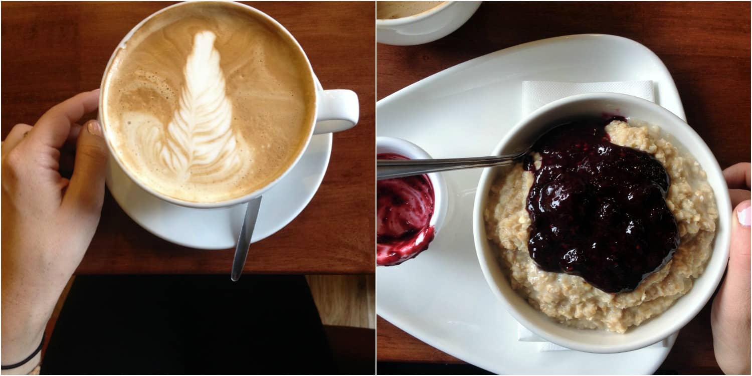 Vegan pumpkin latte and porridge in Galway, Ireland