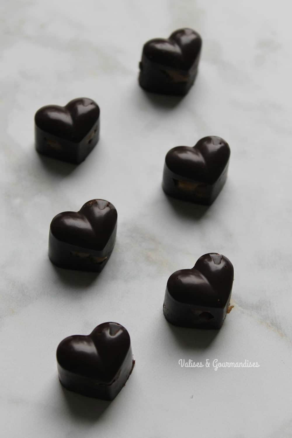 Vegan pralines stuffed with caramel