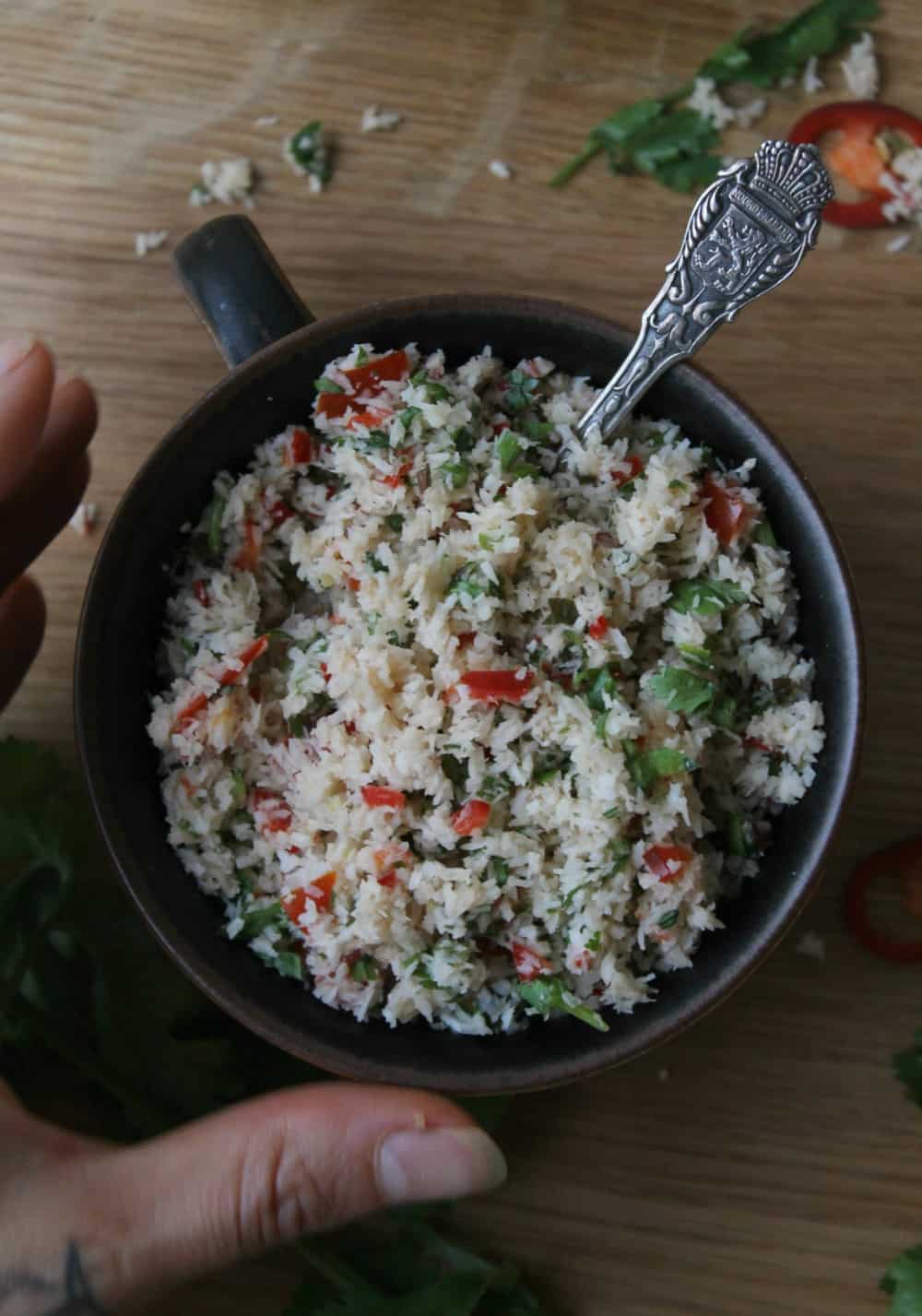 This spicy coconut sambol will add freshness and heat to your favourite dishes!