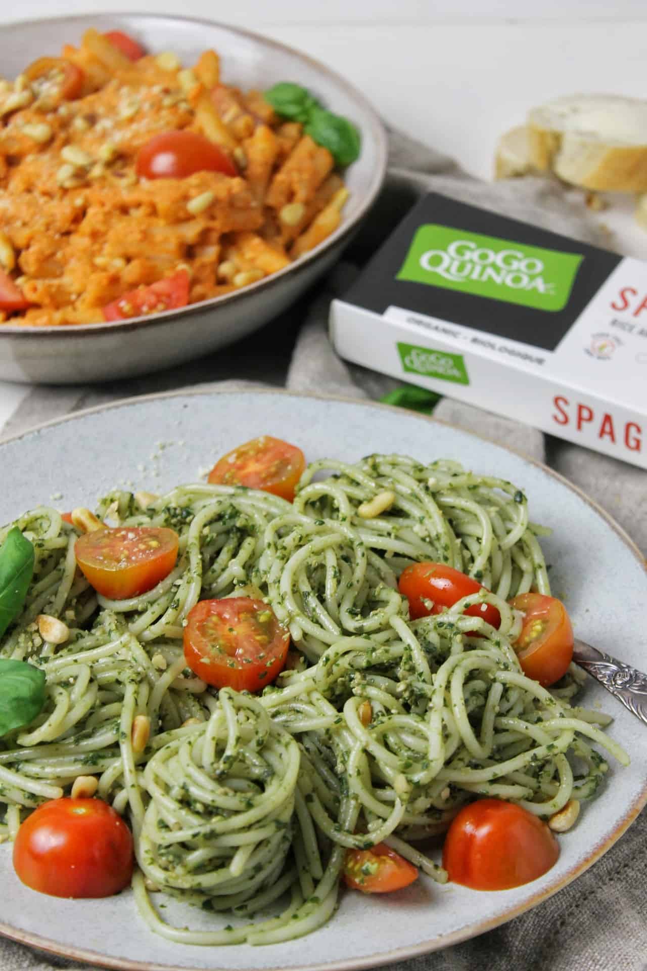 Spaghetti sans gluten au pesto vegan