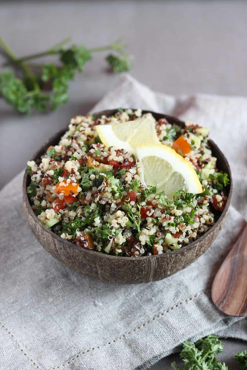 Quinoa tabouleh, vegan & gf