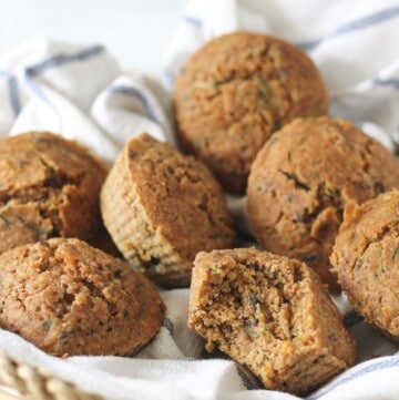 vegan zucchini & carrot muffins - gluten free, low in fat and sugar