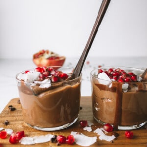 sweet potato chocolate mousse in glass jar