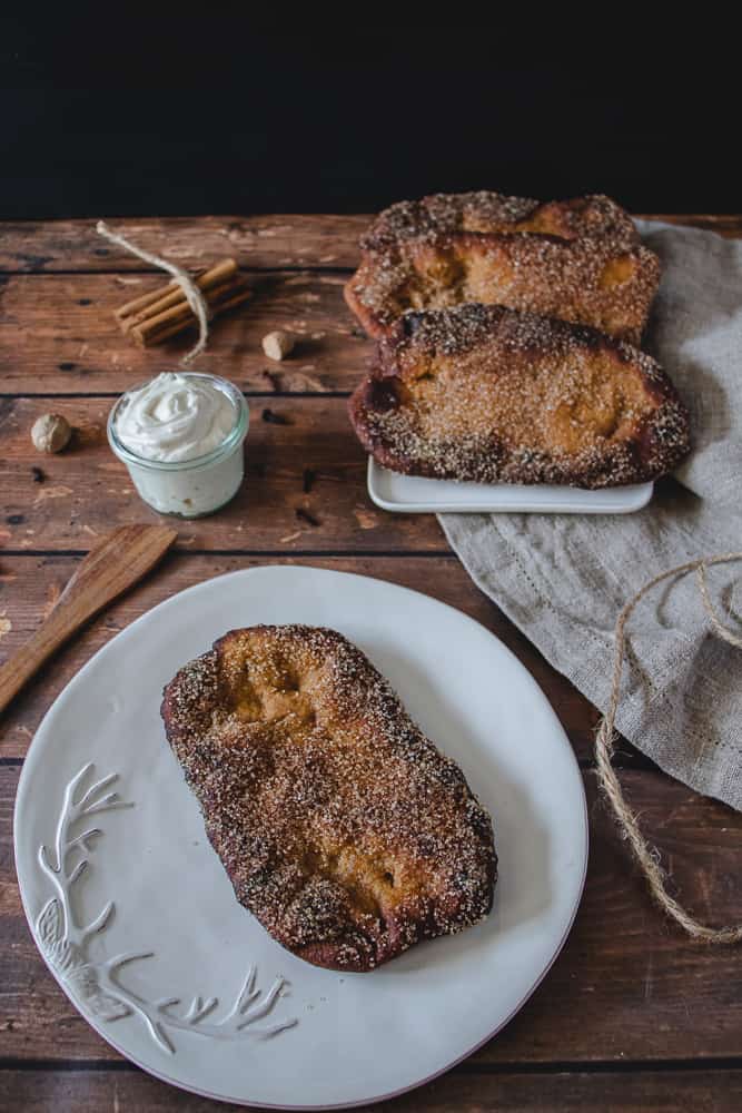 pumpkin beaver tail on a plate 