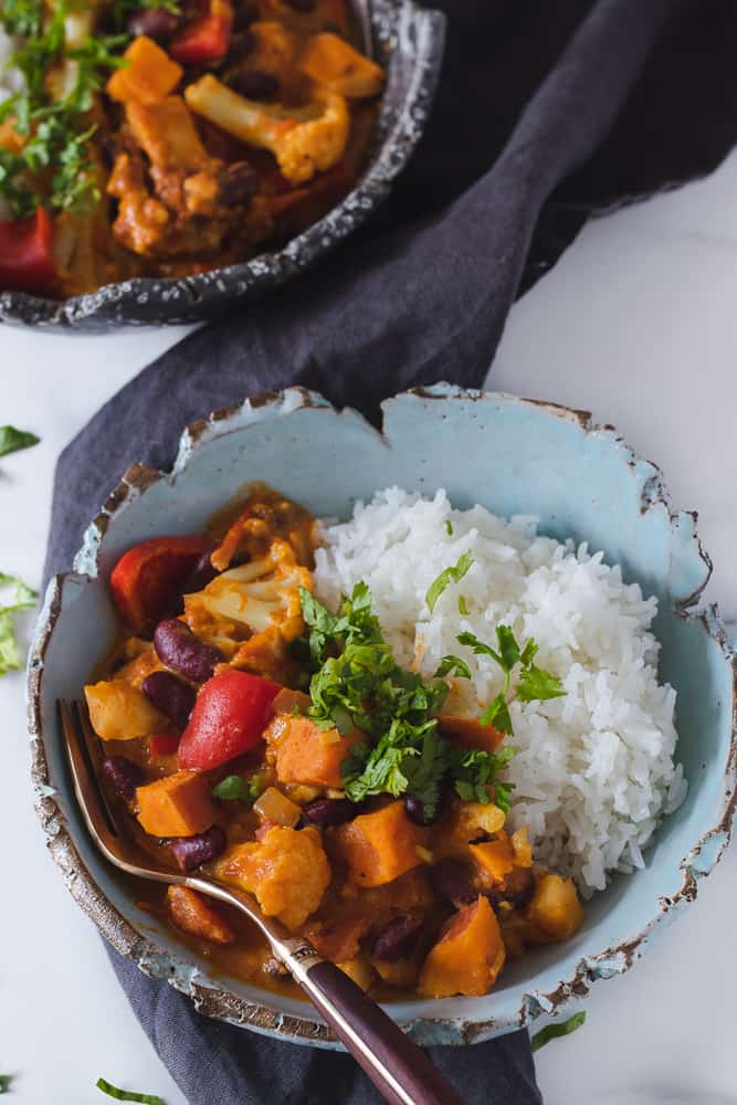 Cari végétarien au chou-fleur et patates douces - K pour Katrine